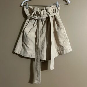 Ellison High Waist Tan Cream Shorts